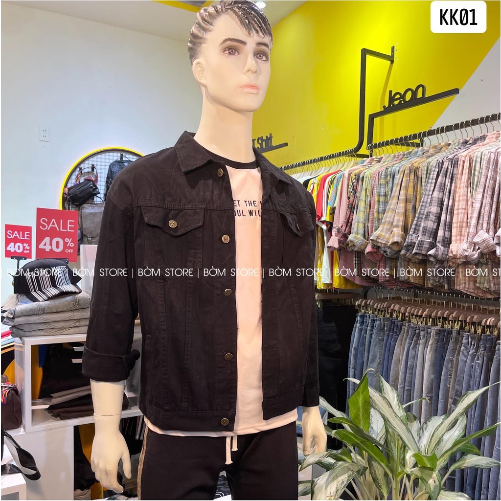 [SALE 300K/2 ÁO] Beacon Denim (Bờm Store) - Áo khoác kaki nam màu đen