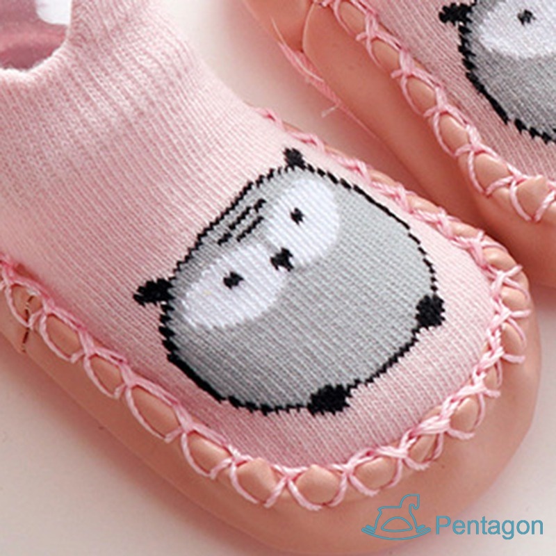 Giày Vớ Da Chống Trượt Họa Tiết Hoạt Hình Phong Cách Phương Tây Thời Trang Cho Trẻ Em