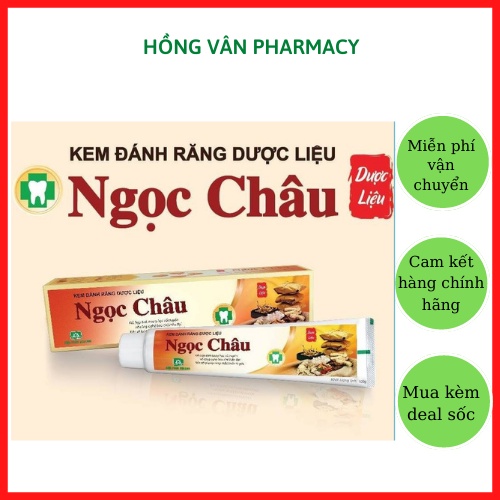 Kem đánh răng dược liệu Ngọc Châu 100g, giúp khử mùi hôi - bảo vệ răng miệng
