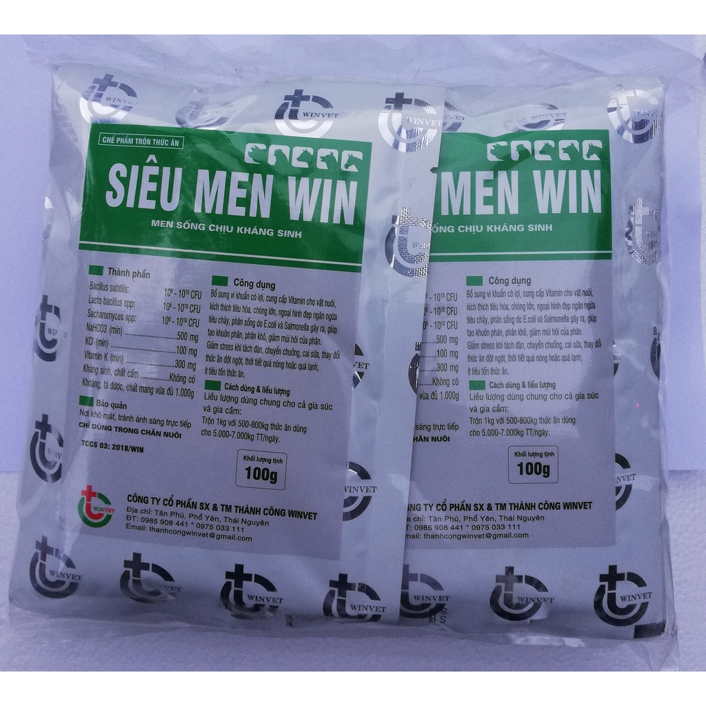 1kg SIÊU MEN WIN Men sống chịu kháng sinh