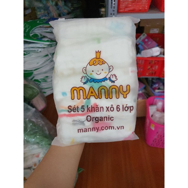 Set 5 khăn sữa, khăn xô sữa 6 lớp 30x30cm cho bé sơ sinh