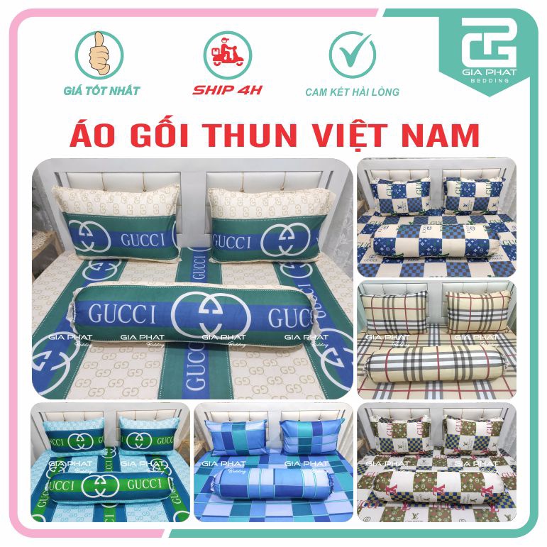 [ Link 1 - Kẻ Sọc ] Áo gối/ vỏ gối thun lạnh Việt Nam kích thước : 40 x 60cm, 50 x 70cm, 35 x 100cm