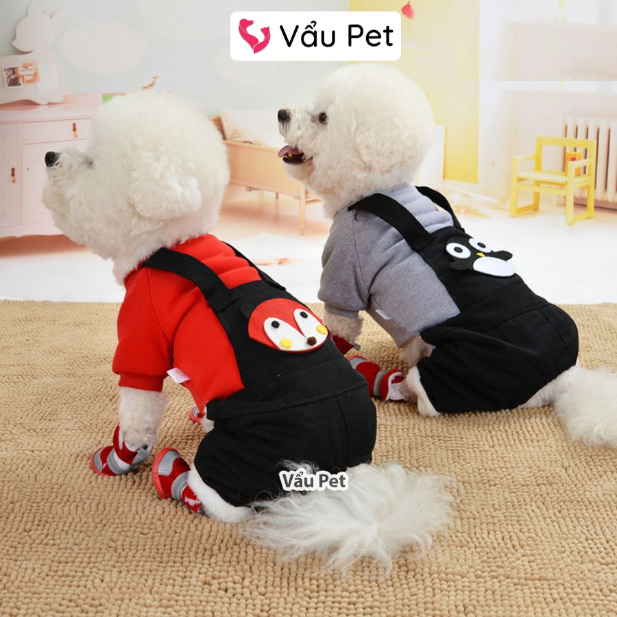 Áo cho chó mèo Bộ yếm thú lót bông ấm áp - Quần áo cho chó poodle, con, lớn, mèo, thú cưng Vẩu Pet Shop