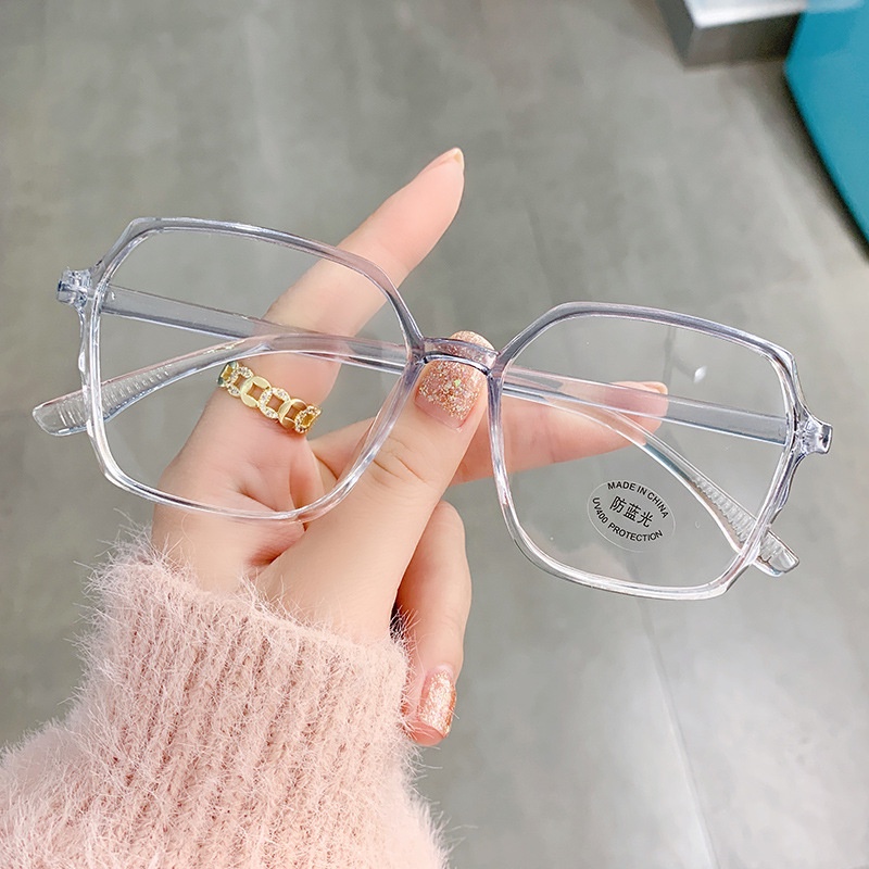 Mắt Kính Gọng Vuông Trong Suốt Chống Ánh Sáng Xanh Thời Trang Hàn Quốc