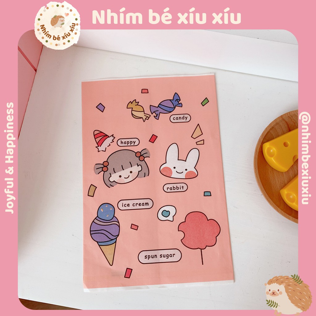 Túi giấy cute đựng quà/scrunchies/đồ lưu niệm nhỏ xinh nhiều màu dễ thương