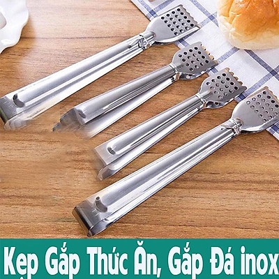 Kẹp gắp thức ăn, kẹp gắp đá lỗ bằng inox