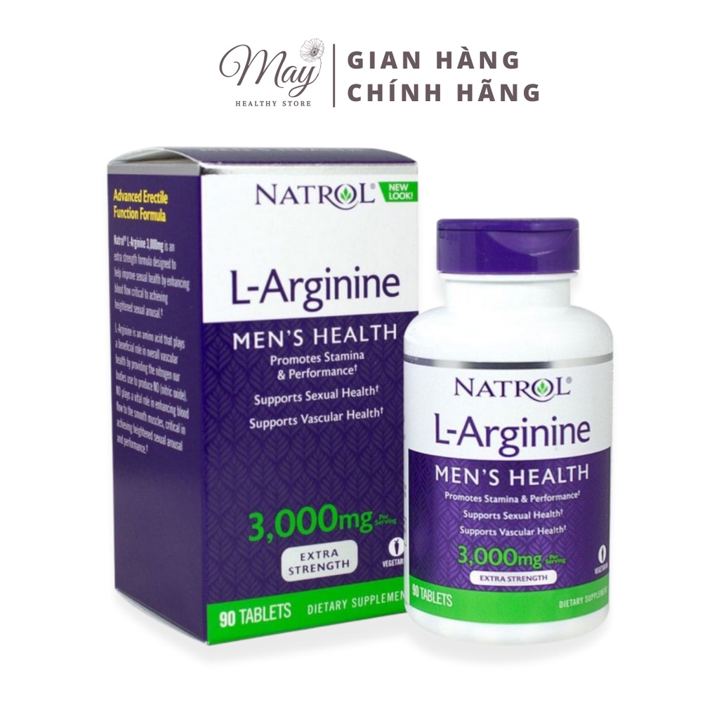 Viên Uống Hỗ Trợ Tăng Cường Sinh Lý, Cải Thiện Sức Khỏe Nam Giới Natrol L-Arginine 3000mg (Lọ 90 Viên)