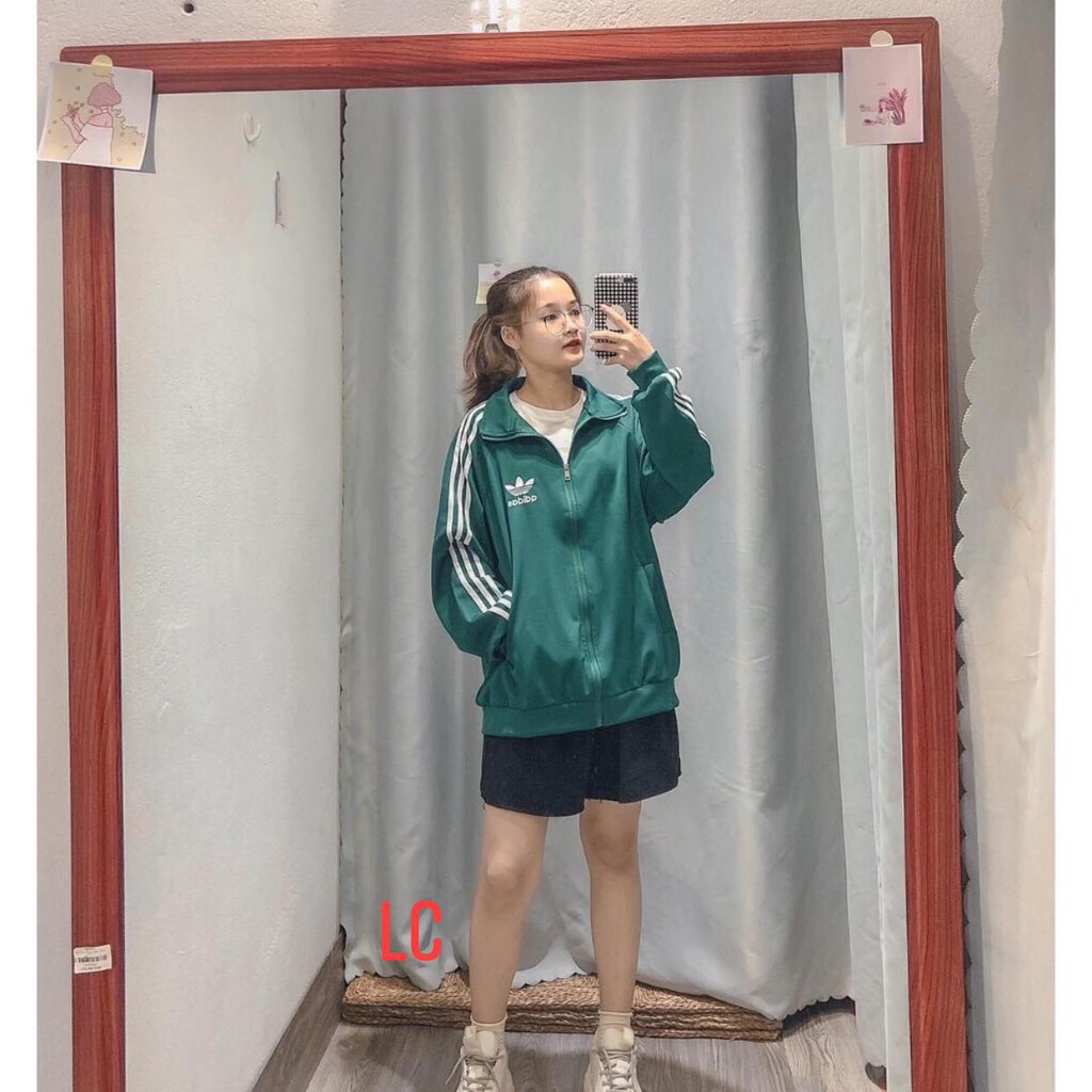 Áo Khoác Thể Thao 3 Sọc Nữ 🌺 Jacket thể thao nỉ bông màu ĐEN | TRẮNG | ĐỎ | XANH | TÍM Ulzzang 🌺 | BigBuy360 - bigbuy360.vn