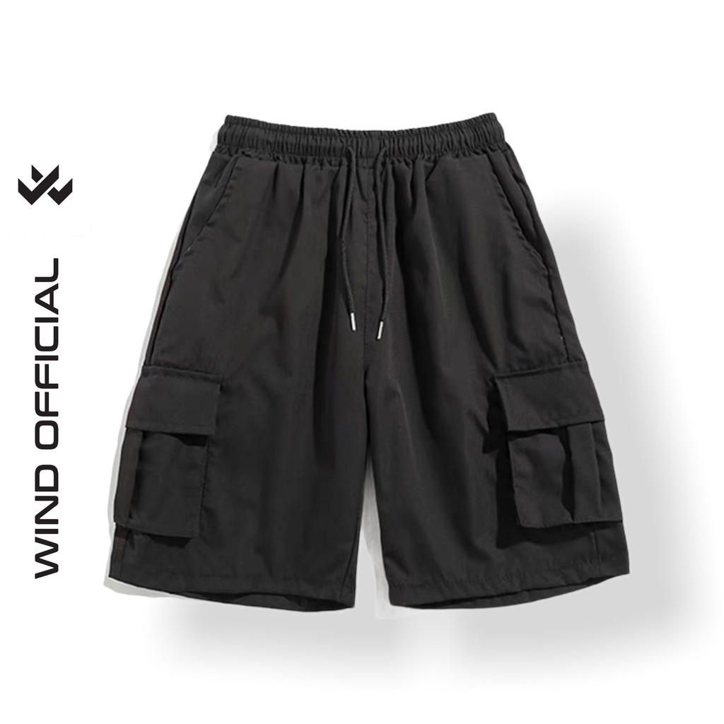 [Mã FAGREEN245 giảm 10% tối đa 30K đơn 99K] Quần short ngố kaki túi hộp Wind unisex Trơn sort nam nữ phong cách ulzzang