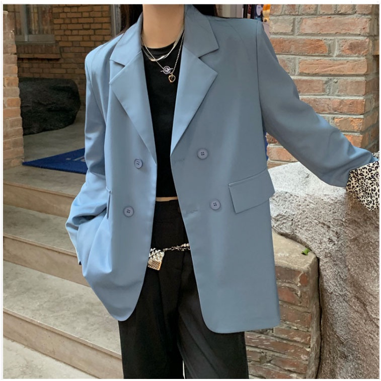 Áo blazer nữ tay dài dáng rộng công sở ulzzang bigsize LOKISO AK08