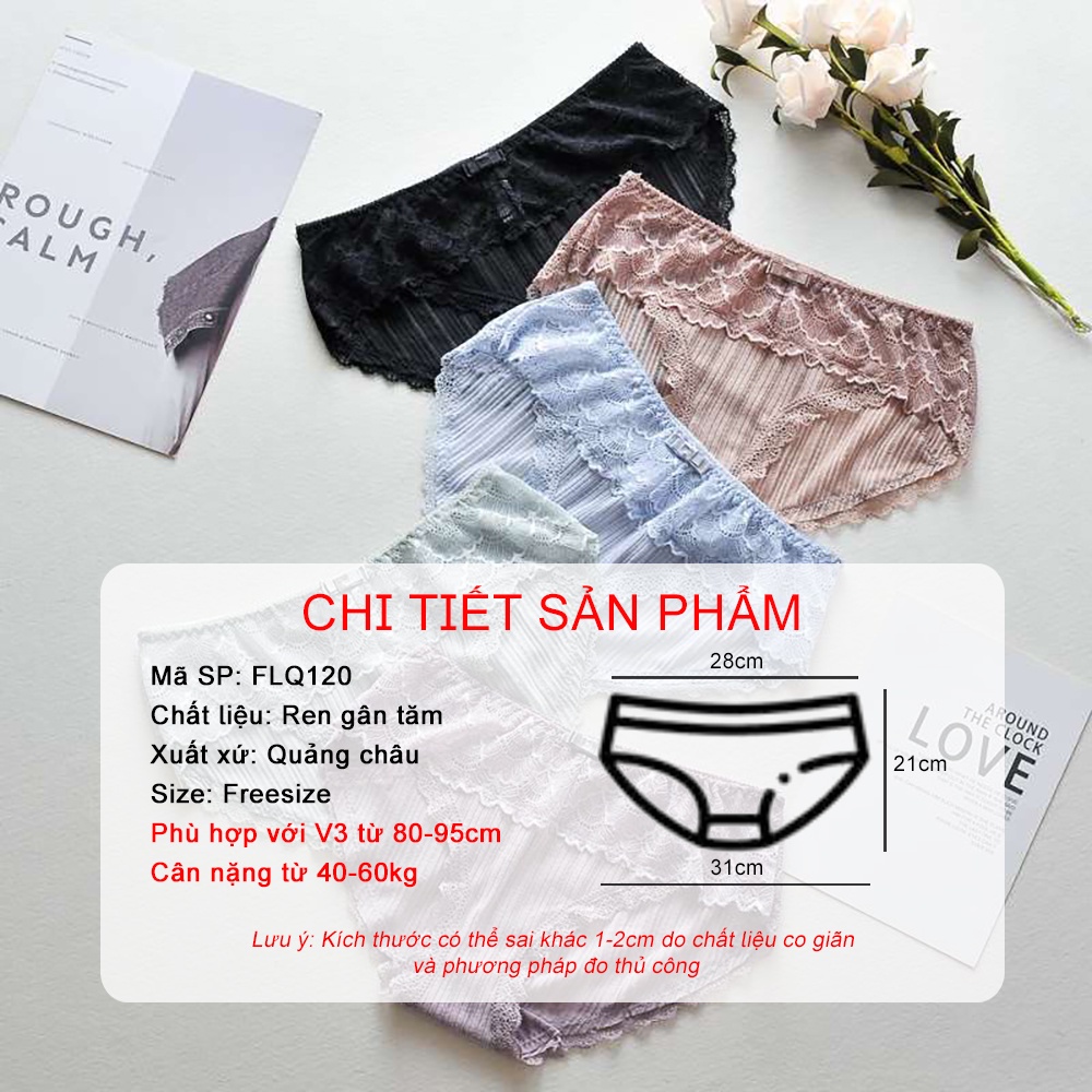 Quần lót nữ ren gân tăm NAPAI cao cấp - Quần chip nữ freesize Havana FLQ120