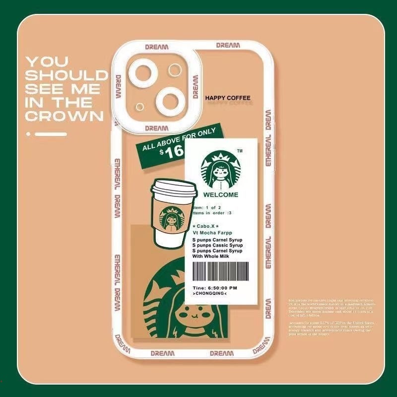 Ốp Điện Thoại Silicon Mềm Họa Tiết Starbucks Cao Cấp Cho Iphone 13 12 11 Pro MAX X XS MAX 6 7 8 Plus