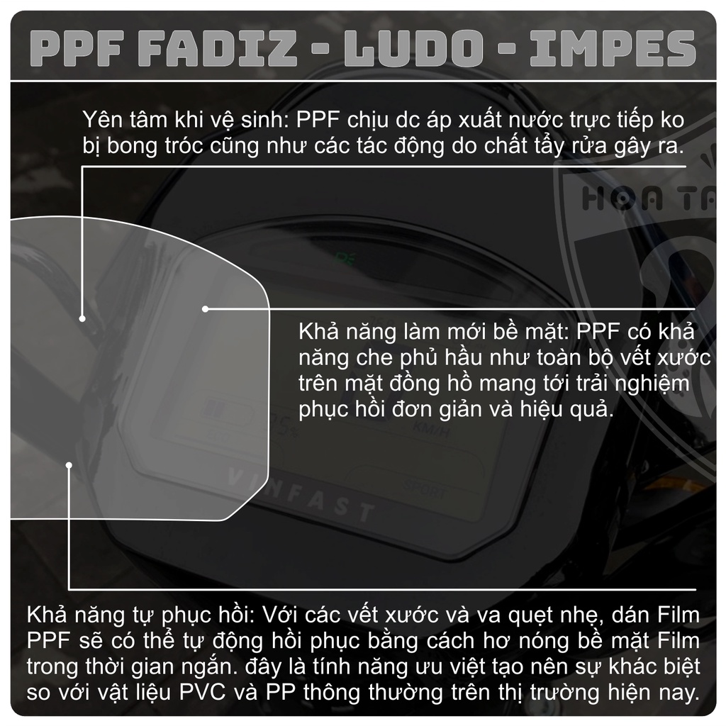 Miếng dán VINFAST FELIZ - LUDO - IMPES chống trầy xước mặt đồng hồ xe VINFAST