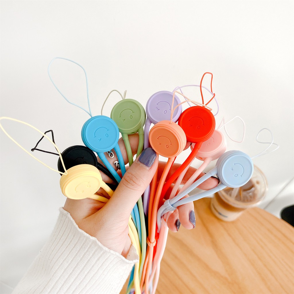 Out Sport Neck Strap silicone Smiley Face Laces For Exercise Buckle ID Card holder DIY Phone Strap Adjustable Lace