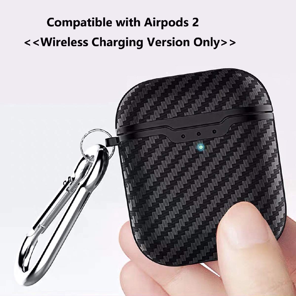 Vỏ bọc sợi cacbon bảo vệ hộp sạc tai nghe thích hợp cho Apple Airpods2