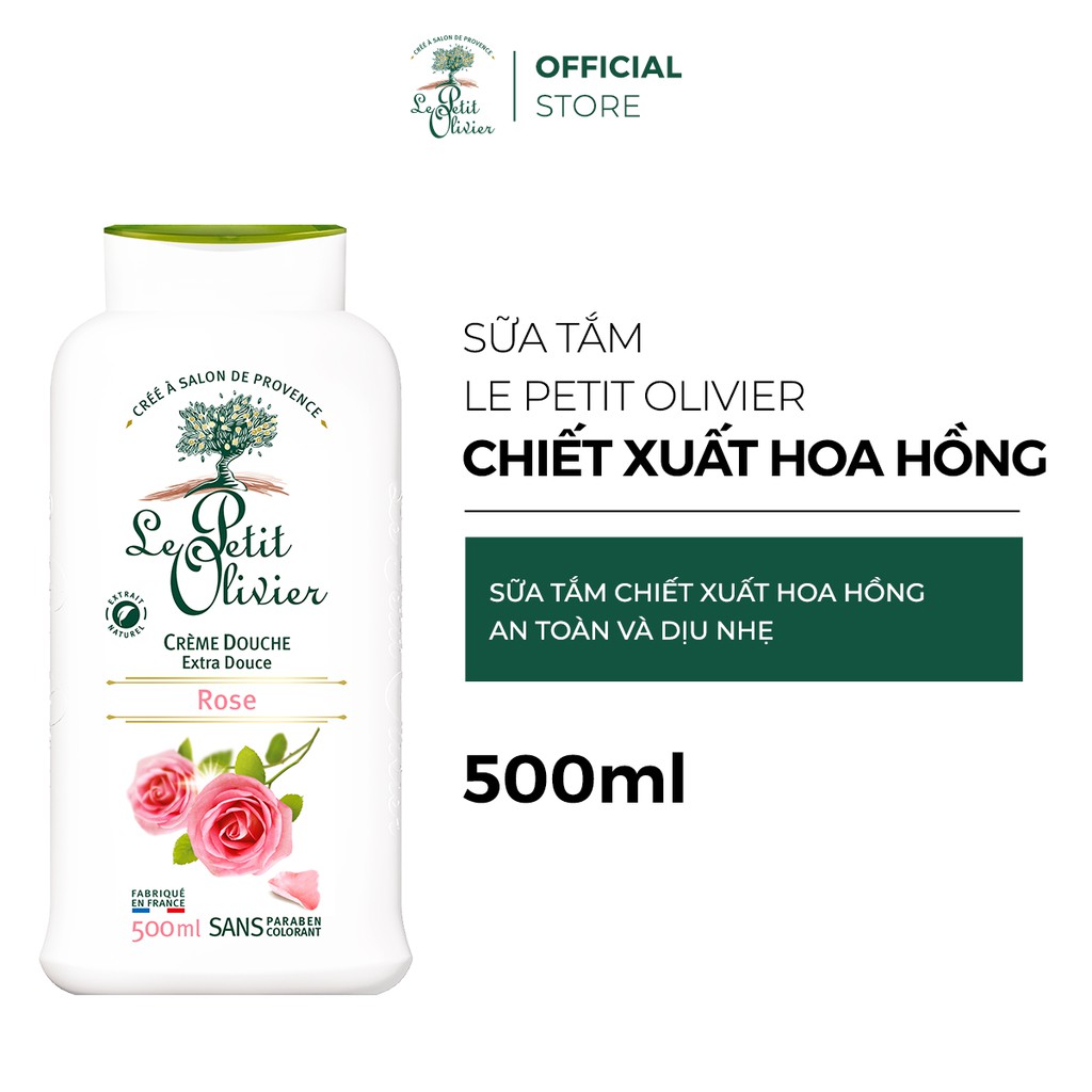 Sữa tắm LE PETIT OLIVIER chiết xuất Hoa Hồng - 500ML