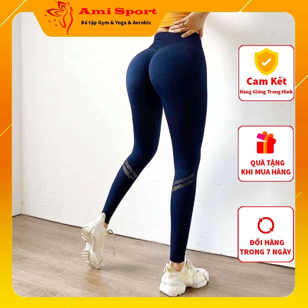 Quần tập gym nữ chun mông, quần legging thể thao nữ tôn dáng, vải co giãn thoải mái B08