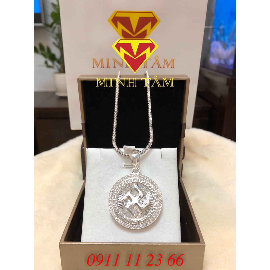 Mặt dây chuyền nam chữ Vạn chất liệu bạc ta-Minh Tâm Jewelry