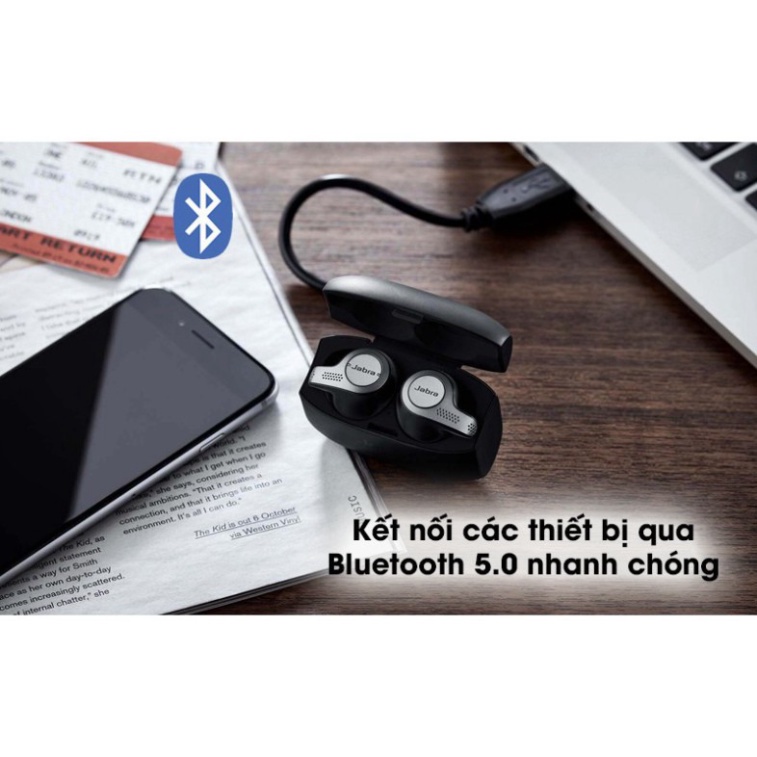 ĐỈNH CHÓP Tai Nghe Bluetooth Jabra Elite 65t Titanium Black True Wireless Earbuds SIÊU HOT