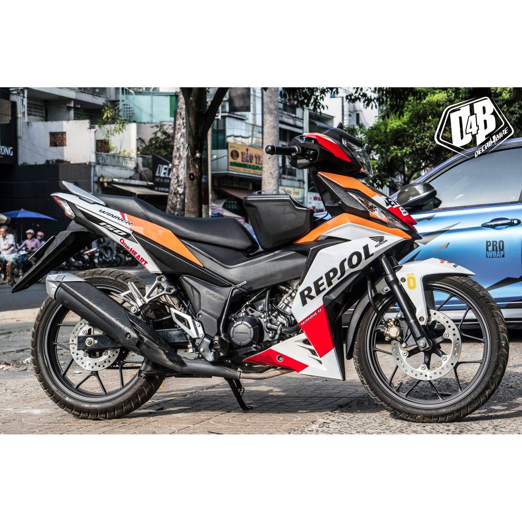 [D4B-Tem chuẩn xịn] Tem trùm xe Winner 150 White Repsol