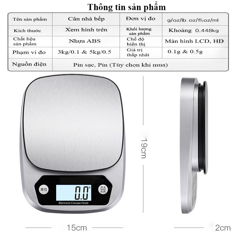 Cân Tiểu Ly Điện Tử Siêu Chính Xác Precision 10kg - 0.1g,  Cân Tiểu Li Nhà Bếp Mini Compact Scale