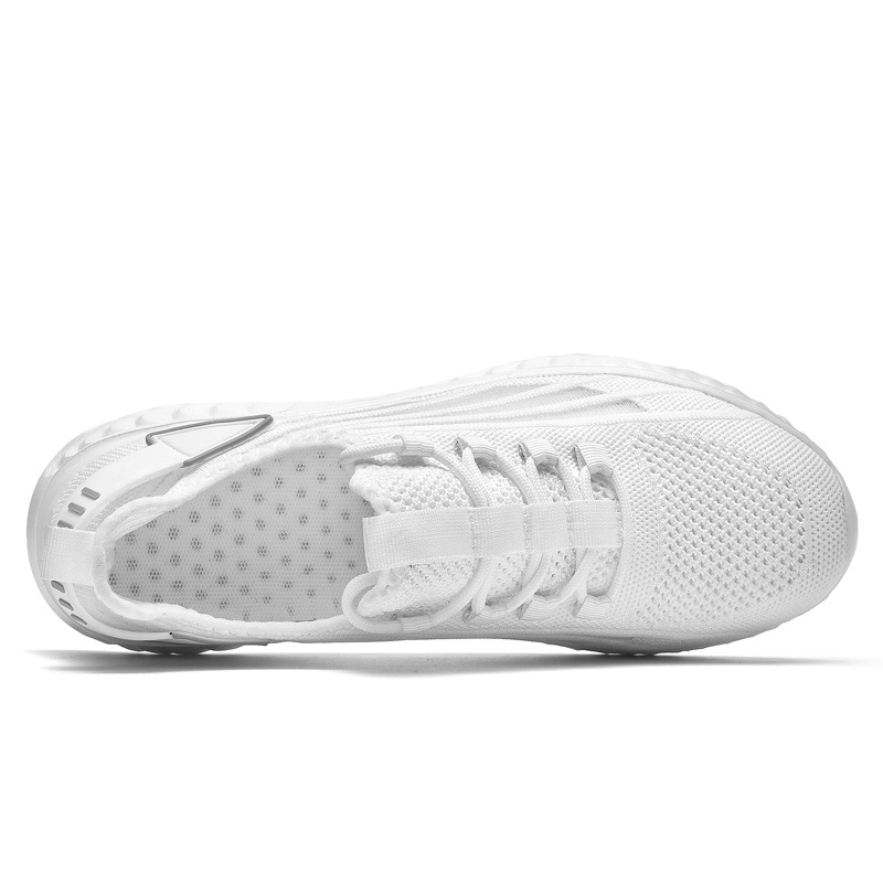 Giày Thể Thao Phối Lưới Siêu Nhẹ Thoáng Khí Màu Trắng Đen Cỡ Lớn 39-48 2023 Thời Trang Mùa Hè Cho Nam