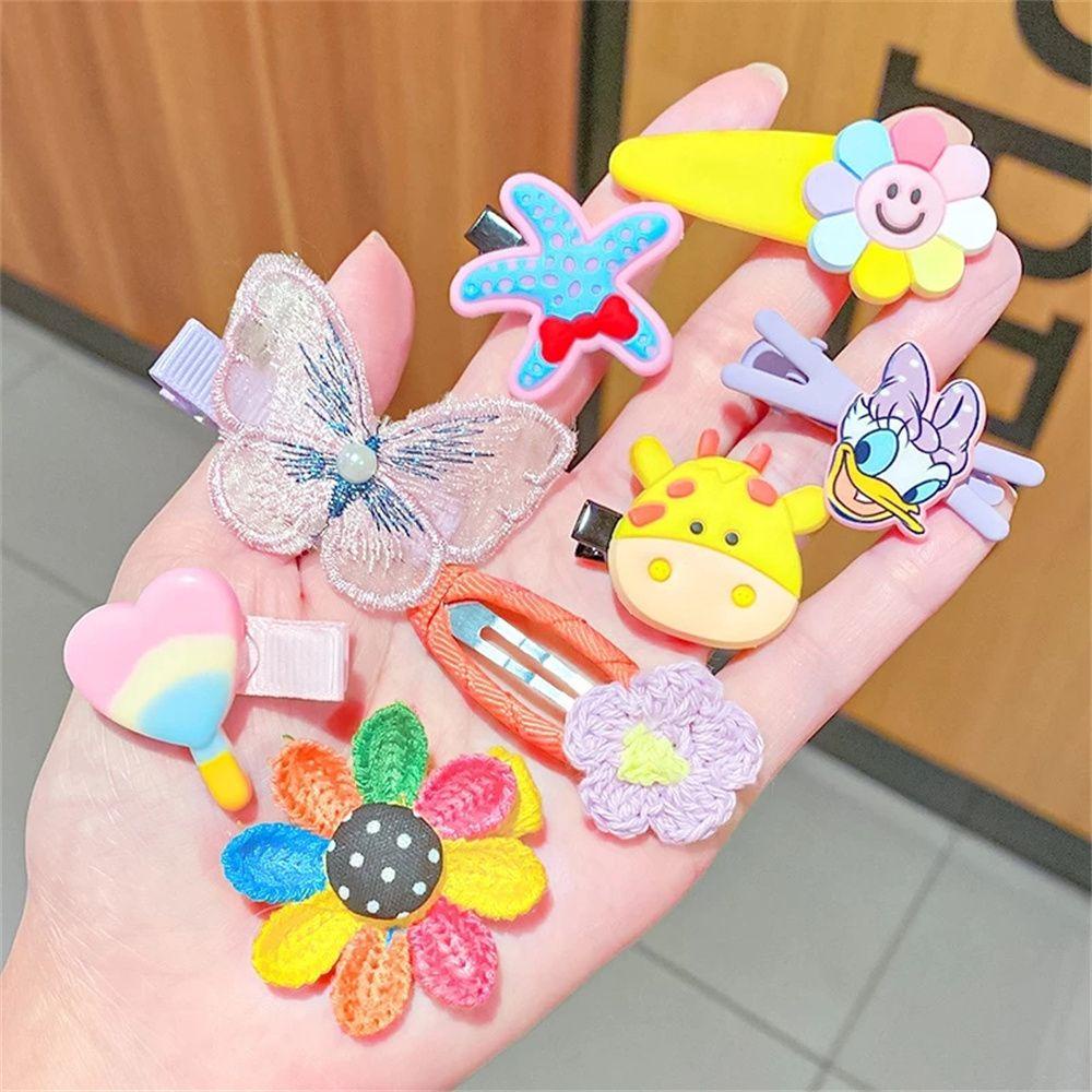 Bộ 14 Kẹp Tóc Hình Hoa Màu Cầu Vồng Dễ Thương Cho Bé Gái