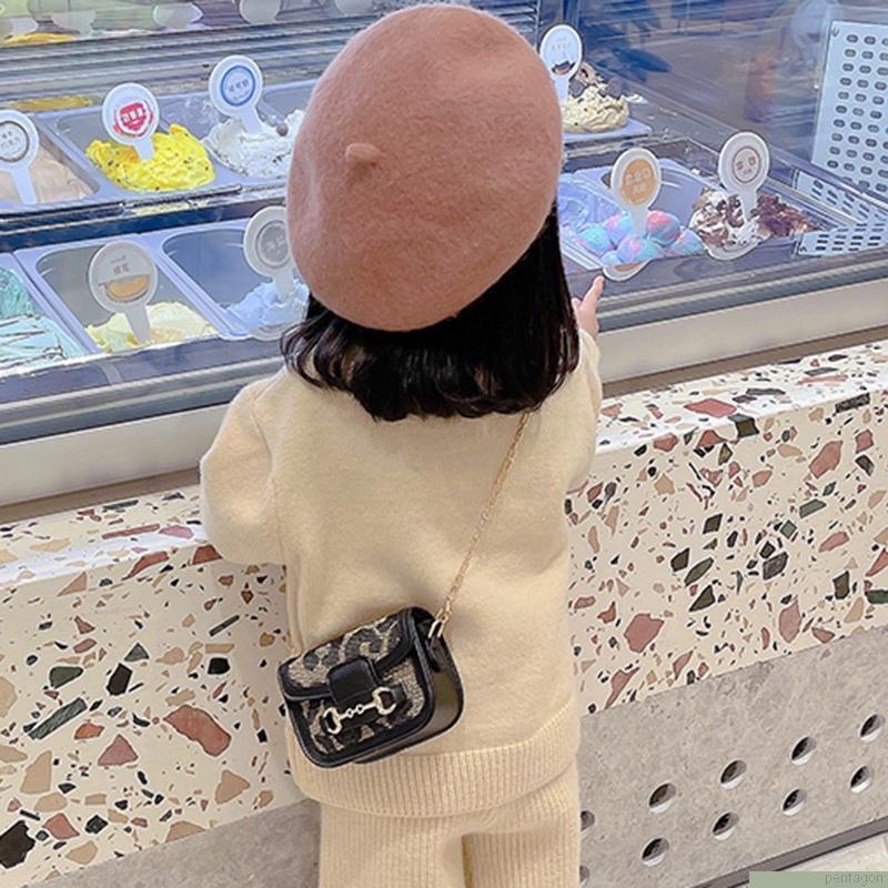 Túi đeo chéo vai họa tiết da báo thời trang sành điệu cho bé gái