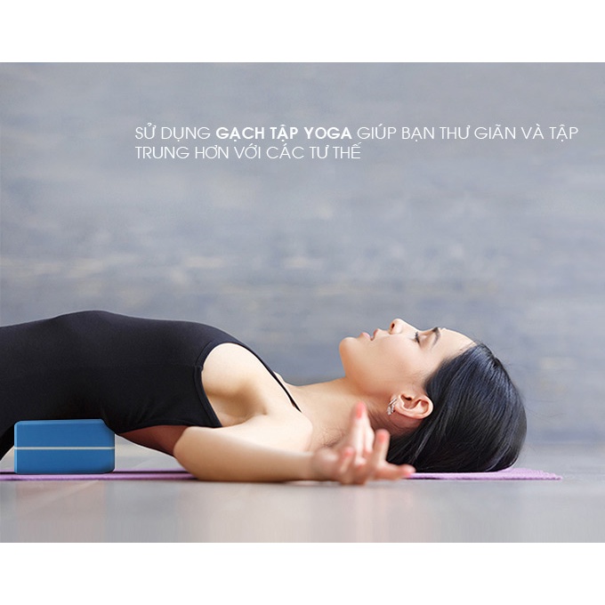 Combo Thảm Tập Yoga TPE 2 Lớp 6mm + 2 Gạch Tập Yoga In Hoa - YOGA QG, Thảm Không Mùi, Chống Trơn Trượt, Gạch EVA Cao Cấp