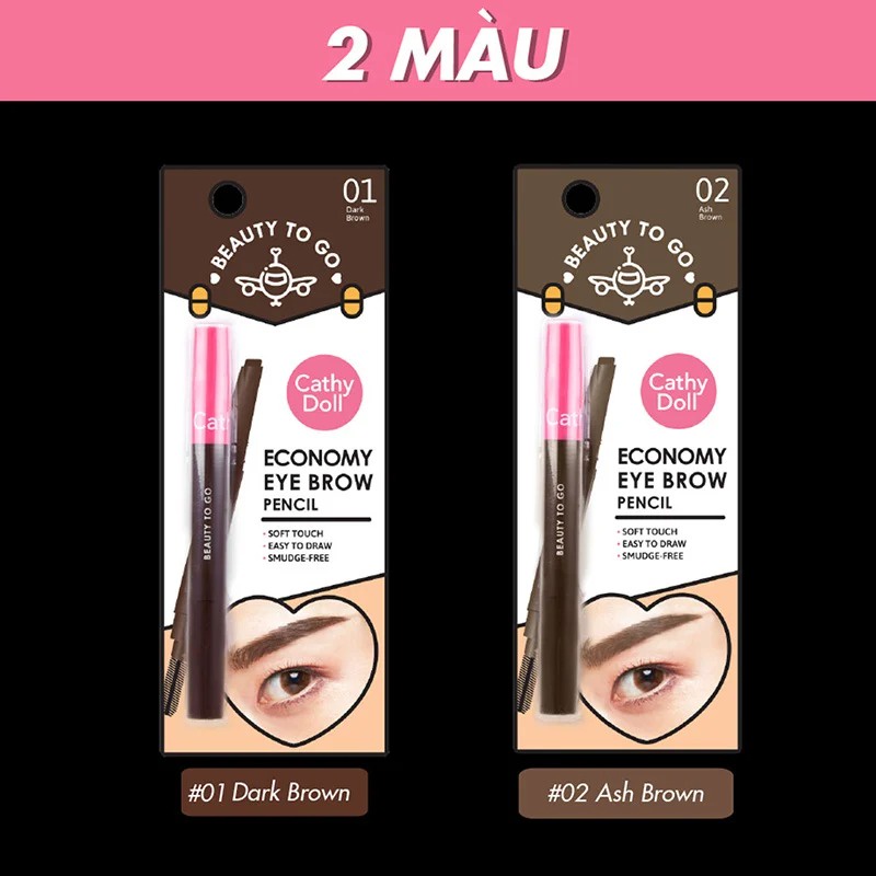 Chì Kẻ Mày Mini Cathy Doll Beauty To Go Economy Eye Brow Pencil 0.16g