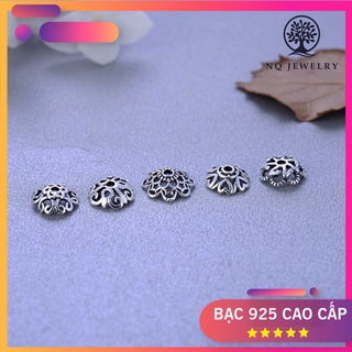 Charm bạc chụp hạt họa tiết