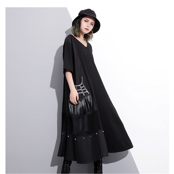 MUSHOOM LEE - Áo đầm nữ Túi kết cườm tassel