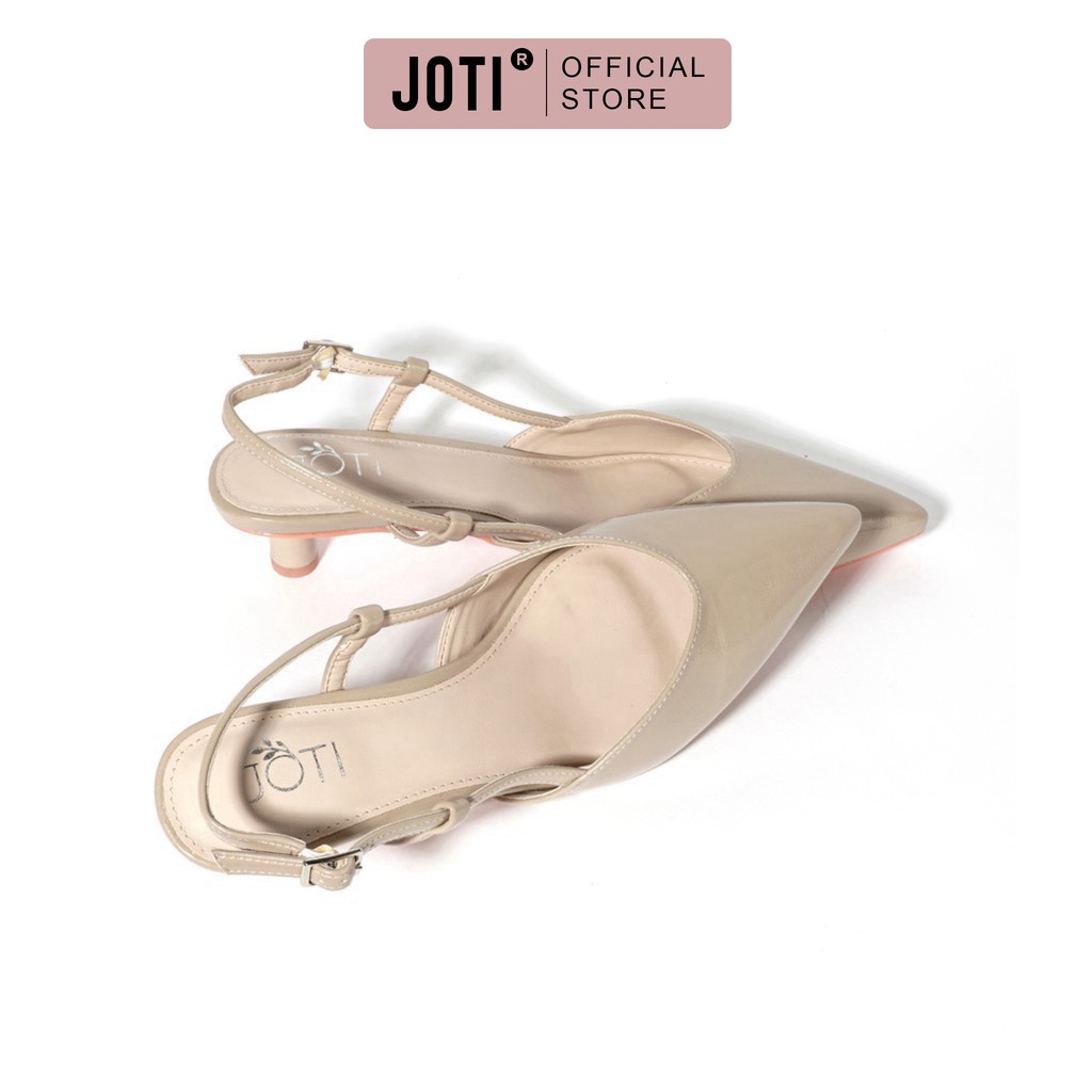 Giày Cao Gót Nữ JOTI Areski 3267VN3 - Mũi Nhọn Quai Hậu Đế Trụ Tròn Cao 3cm Da Bóng - Mang Công Sở Dự Tiệc