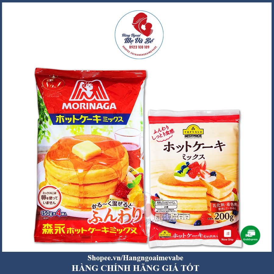 Bột Làm Bánh Doreamon, bánh Pancake Morinaga, Topvalue Nhật Bản cho bé [Date T9/2022]