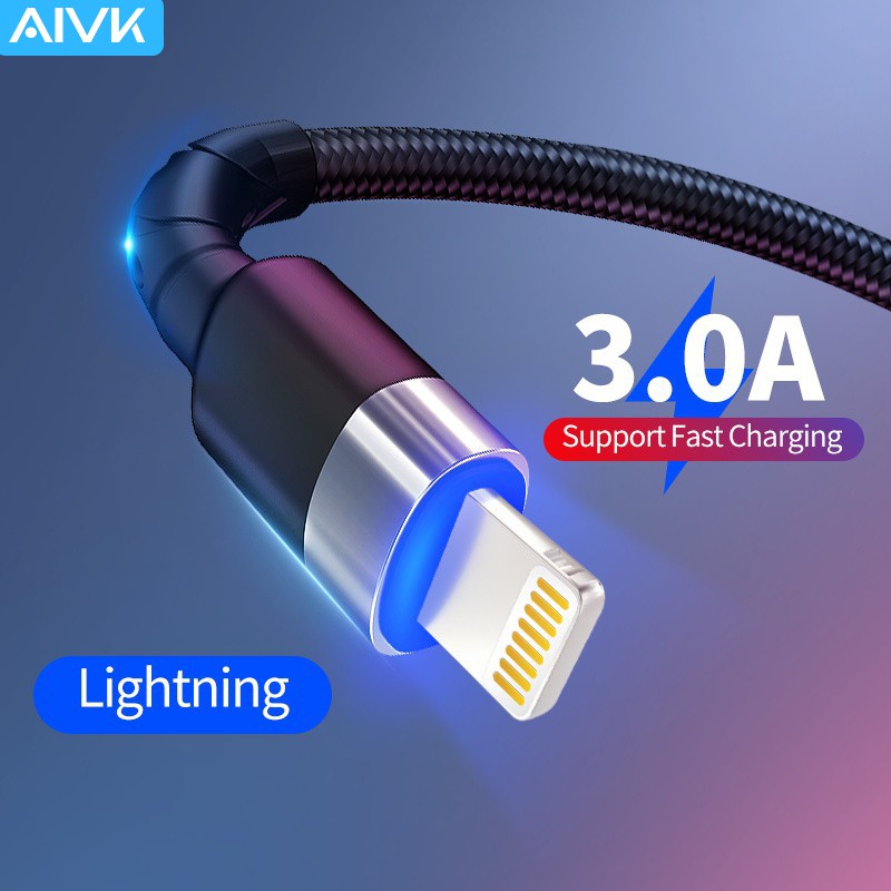 Cáp Lightning Hỗ Trợ Sạc Nhanh 3a Cổng Usb Chất Liệu Hợp Kim Nhôm Dài 1.2m Cho Iphone