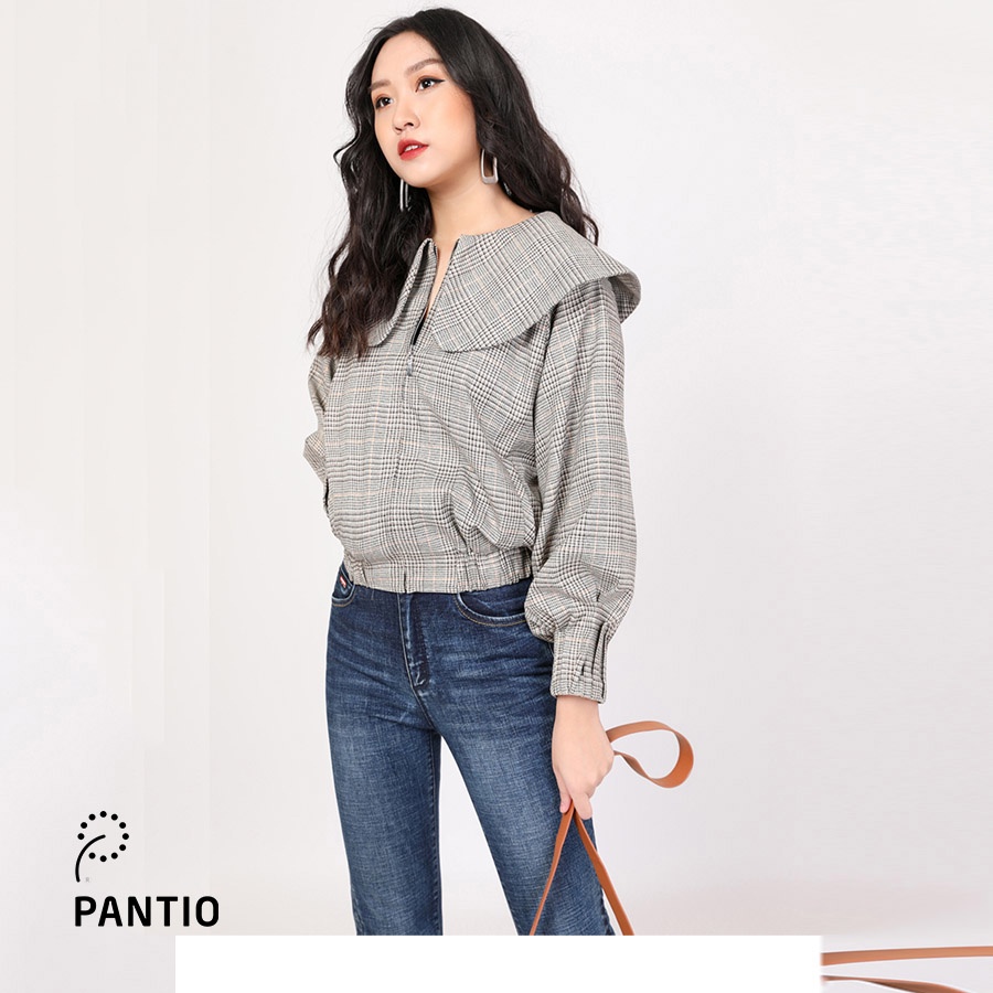 Áo khoác bánh bèo chất liệu cotton họa tiết sọc dáng boom FAV9842 - PANTIO