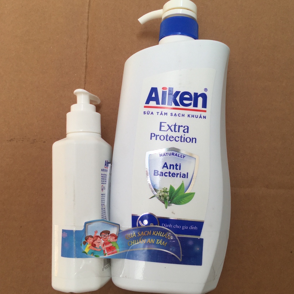 Aiken Sữa tắm Sạch khuẩn Chiết Xuất Trà Xanh Thiên Nhiên 850g+ Rữa tay sạch khuẩn Aiken 250g