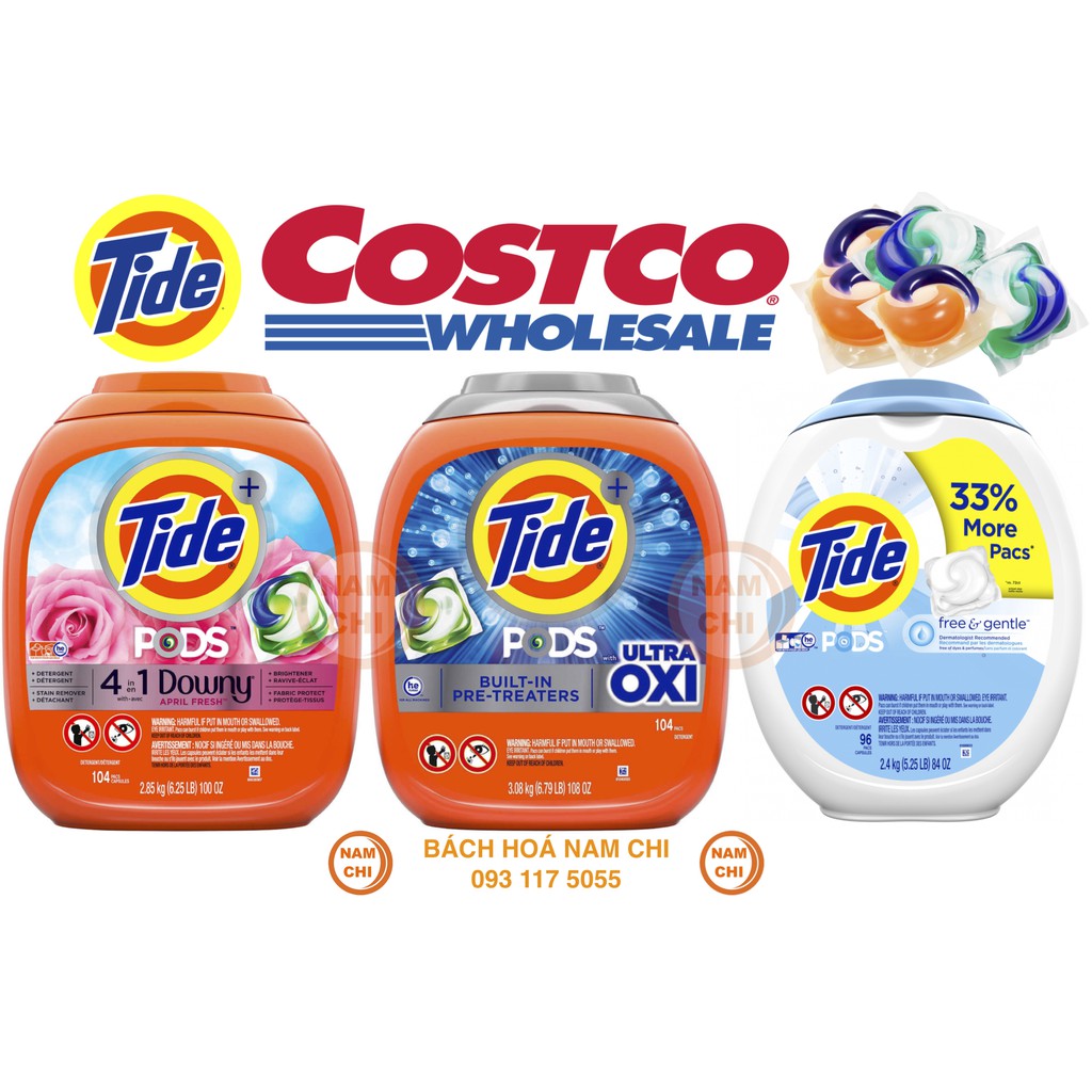 Viên Giặt Xả Tide Pods 104 Viên Downy 4in1 - Ultra Oxi - Hàng Chuẩn Mỹ