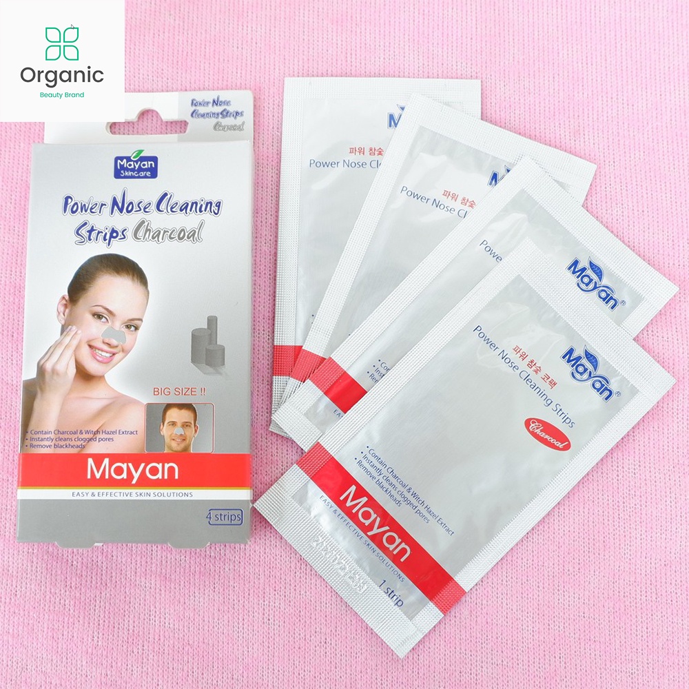 Mayan - Miếng Dán Lột Mũi Hàn Quốc - Hộp 4 Miếng