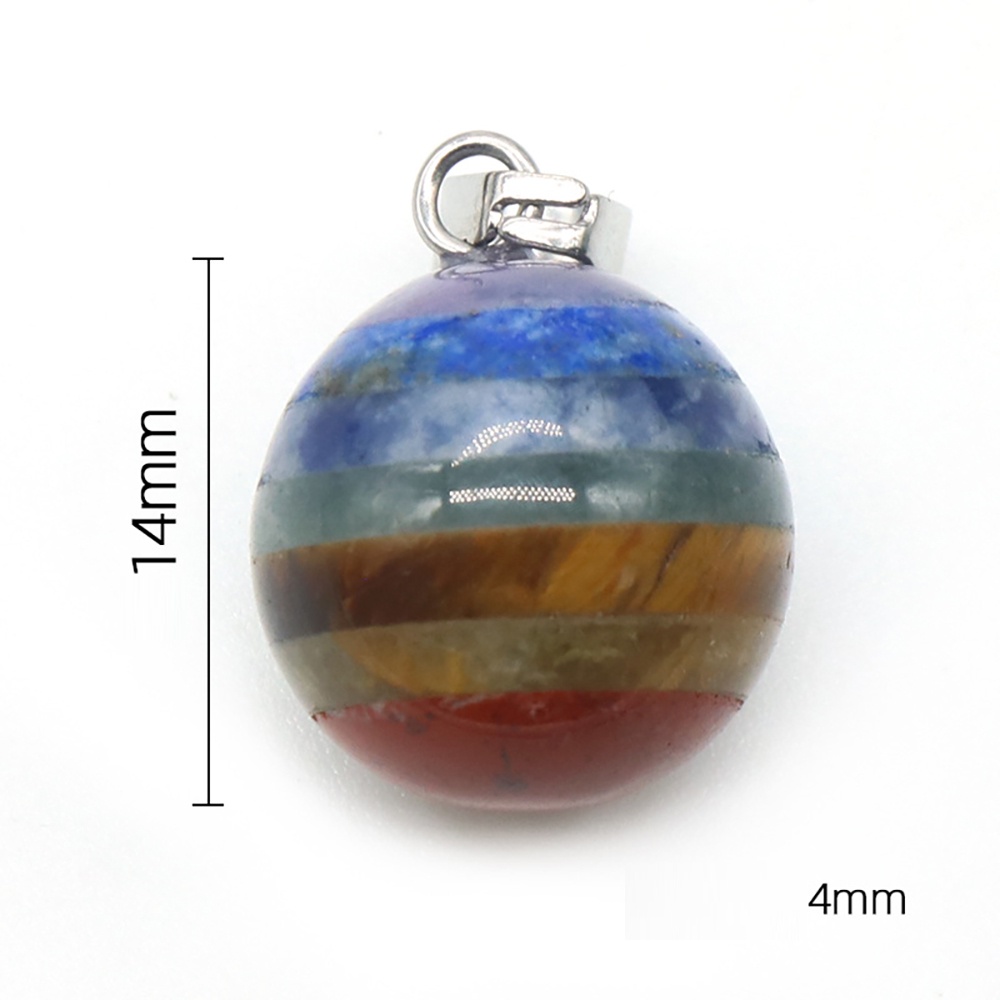 Dây Chuyền Đá Tròn 14 mm Phong Thủy 7 Chakra DA69