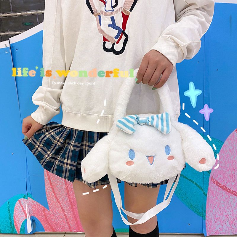 Túi Đeo Chéo Hình Chú Chó Tai To Bằng Lông Nhung Phong Cách Lolita Nhật Bản Dễ Thương Xinh Xắn