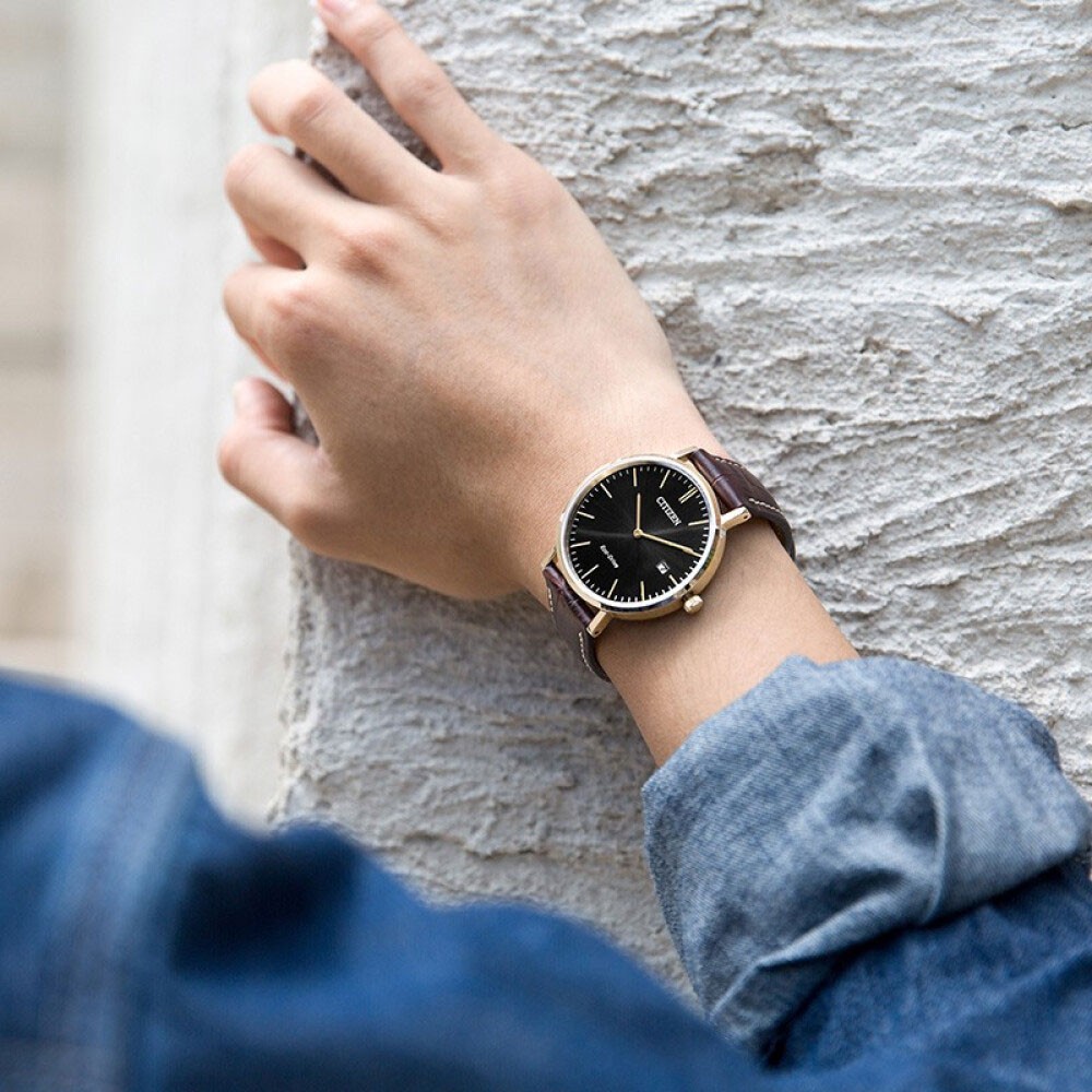 Đồng Hồ Nam Citizen Dây Da AU1083-13H - Mặt Đen (Sapphire)