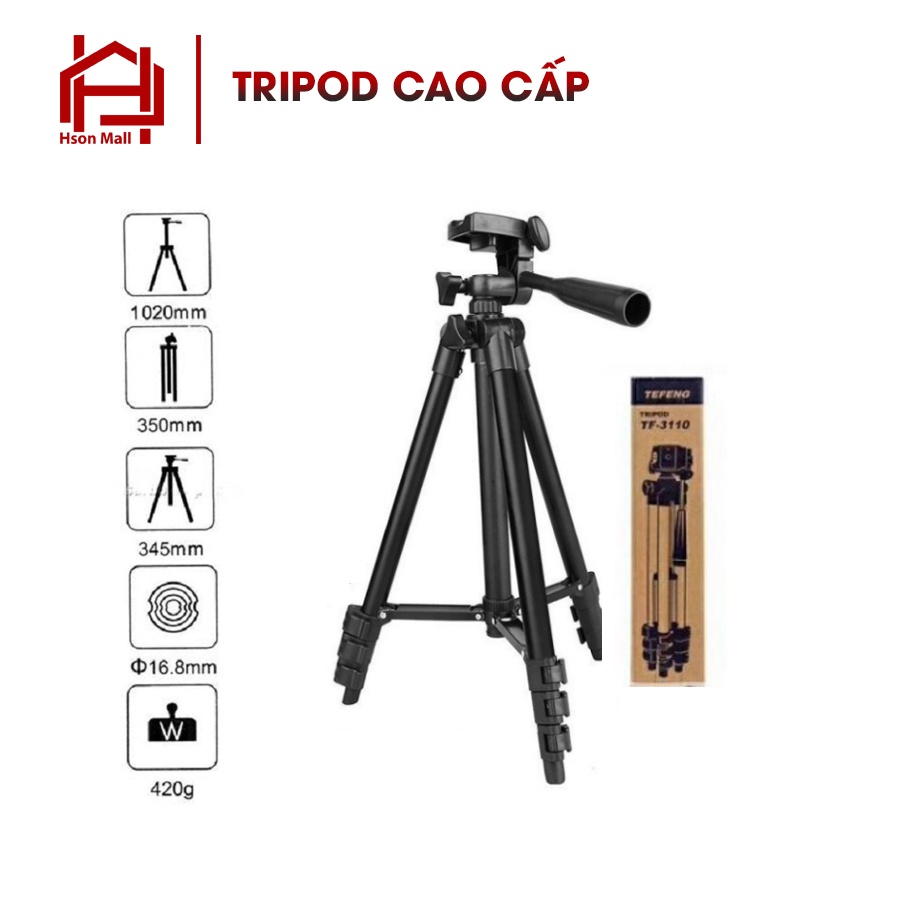 Gậy chụp ảnh 3 chân TRIPOD CAO CẤP, giá đỡ HSON quay phim, chụp ảnh, livestream tự sướng M3110 - M3120