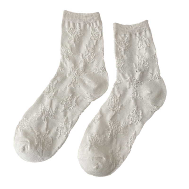 Vớ Cotton Cổ Thấp Phối Ren Nhún Bèo Phong Cách Lolita Thời Trang Cho Nữ