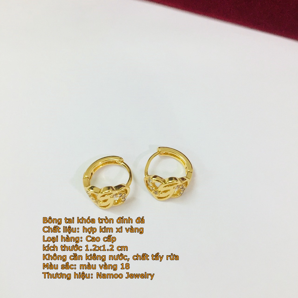 Bông Tai Mạ Vàng, Khuyên Tai tròn Sát Tai T705 Namoo Jewelry