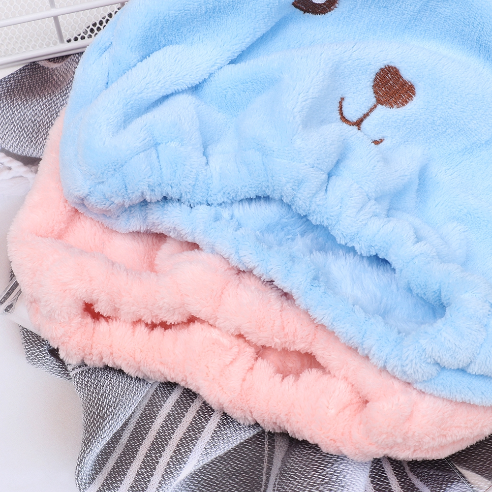 Khăn lau tóc dạng mũ bằng vải sợi nhỏ nhanh khô tiện dụng để trang điểm