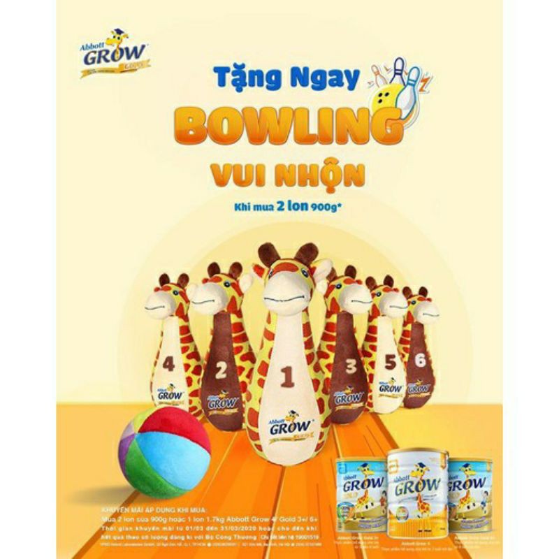 bộ 7 món bowling thú bông cho bé