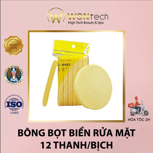 [WONTECH - NOW SHIP] 12 Miếng Mút Bọt Biển rửa mặt Chivey - Loại 1.