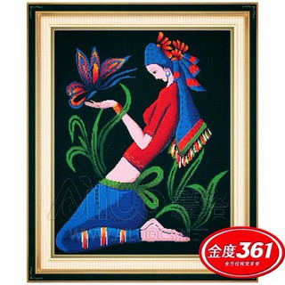 Tranh thêu chữ thập 3d- cô gái dân tộc 31209 chưa thêu