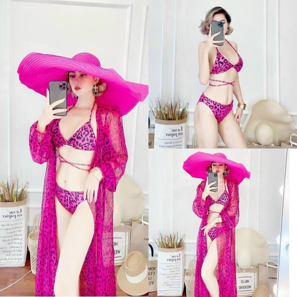 Bikini, Đồ Bơi Đi Biển Hai Mảnh Set 3 Món Tam Giác BM-030